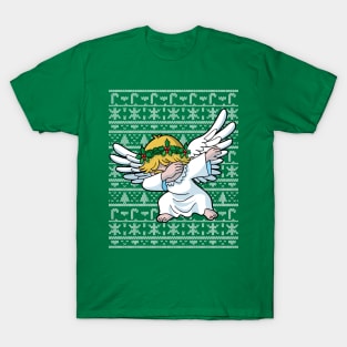 Dabbing Ugly Christmas Sweater Angel T-Shirt